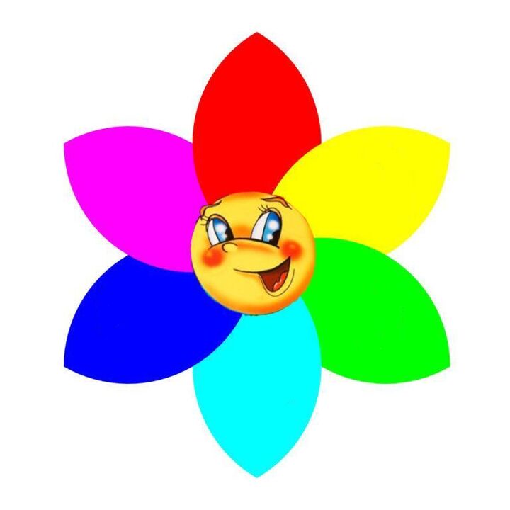 Flor de papel de colores con seis pétalos, cada uno de los cuales simboliza una dieta mono